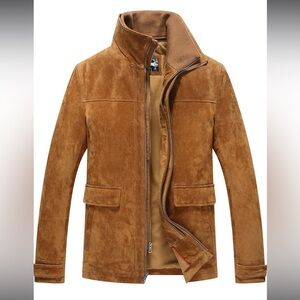 Men’s Flavor Classic Brown Suede  Leather Jacket
